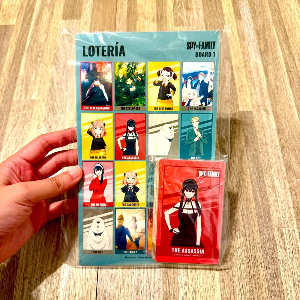 Anime NYC 2025 Crunchy Roll Exclusive Loteria Spy X Family 15 Cards 4 Boards